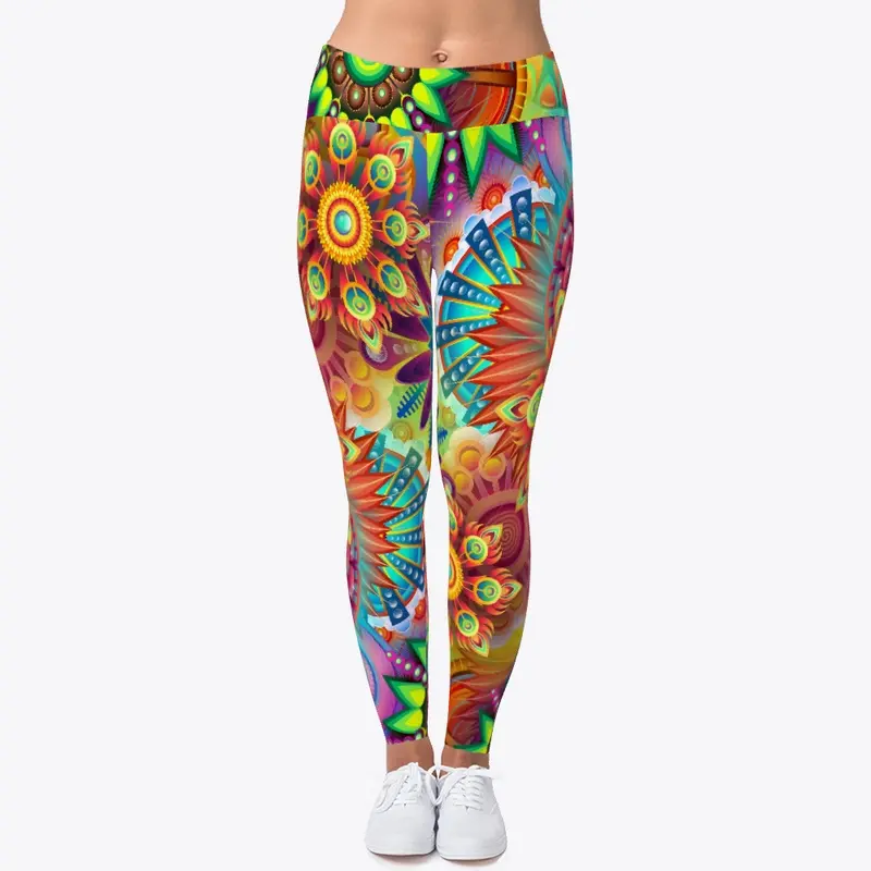 Retro Fraktals Leggings